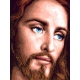 Haft krzyżykowy - do wyboru: kanwa z nadrukiem, nici Ariadna/DMC, wzór graficzny - Jezus Chrystus (No 7319) VI
