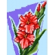 Haft krzyżykowy - do wyboru: kanwa z nadrukiem, nici Ariadna/DMC, wzór graficzny - Kwiatki (No 5087)
