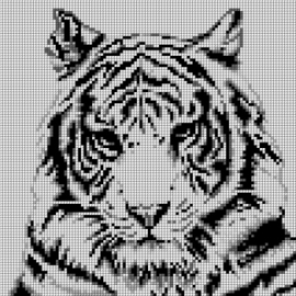 Haft krzyżykowy - do wyboru: kanwa z nadrukiem, nici Ariadna/DMC, wzór graficzny - Biały tygrys (No 7312) VI