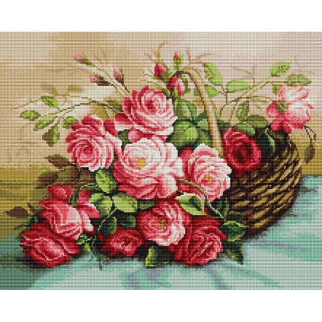 Róże w wiklinowym koszyku (No 7359)