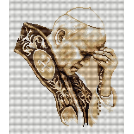 Papież Jan Paweł II - haft krzyżykowy No 5347