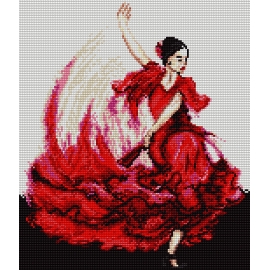 Ogniste flamenco - haft krzyżykowy No 7349