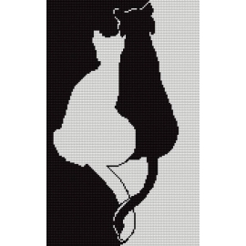 Haft krzyżykowy - do wyboru: kanwa z nadrukiem, nici Ariadna/DMC, wzór graficzny - Zakochane kotki (7332)