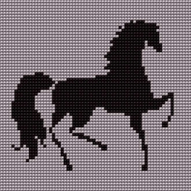 Haft krzyżykowy - do wyboru: kanwa z nadrukiem, nici Ariadna/DMC, wzór graficzny - Koń (5941)