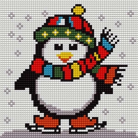 Obrazek do haftu krzyżykowego dla dzieci - Pingwinek