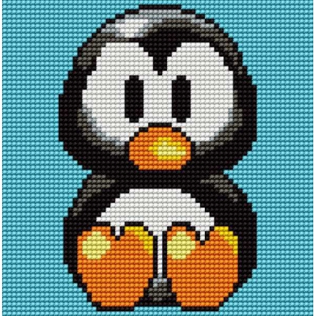 Obrazek do haftu krzyżykowego - Pingwinek Pik Pok