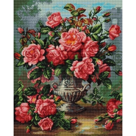 Obrazek do haftu krzyżykowego - Róże na patio (No 7351)