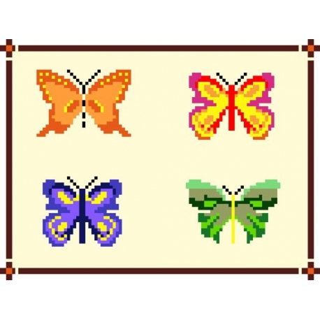 Haft krzyżykowy - do wyboru: kanwa z nadrukiem, nici Ariadna/DMC, wzór graficzny - Motyle (No 564)