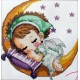 Śpiące dziecko na księżycu - słodki obrazek do haftowania dla dzieci
