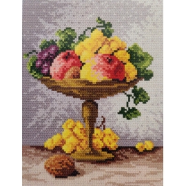 Obrazek do haftu krzyżykowego - Patera z owocami