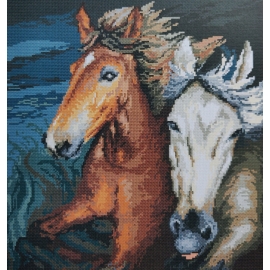 Obrazek do haftu krzyżykowego - Konie w galopie