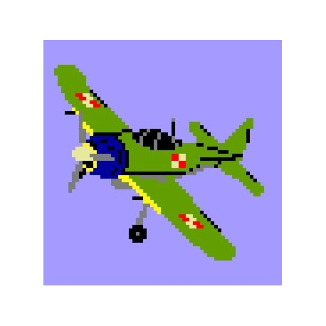 Haft krzyżykowy - do wyboru: kanwa z nadrukiem, nici Ariadna/DMC, wzór graficzny - Samolot (No 556)
