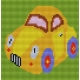 Haft krzyżykowy - do wyboru: kanwa z nadrukiem, nici Ariadna/DMC, wzór graficzny - Żółty samochód (No 5062)