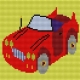 Haft krzyżykowy - do wyboru: kanwa z nadrukiem, nici Ariadna/DMC, wzór graficzny - Czerwony samochód (No 5063)