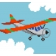 Haft krzyżykowy - do wyboru: kanwa z nadrukiem, nici Ariadna/DMC, wzór graficzny - Samolot (No 5506)