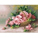 Haft krzyżykowy - do wyboru: kanwa z nadrukiem, nici Ariadna/DMC, wzór graficzny - Róże w koszyku wiklinowym (No 5296) VI