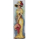 Haft krzyżykowy - do wyboru: kanwa z nadrukiem, nici Ariadna/DMC, wzór graficzny - Kobieta z parasolką (No 94543)