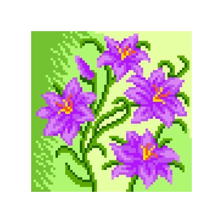 Haft krzyżykowy - do wyboru: kanwa z nadrukiem, nici Ariadna/DMC, wzór graficzny - Kwiatki (No 5589)