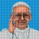 Haft krzyżykowy - do wyboru: kanwa z nadrukiem, nici Ariadna/DMC, wzór graficzny - Papież Franciszek (No 5808)