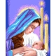 Haft krzyżykowy - do wyboru: kanwa z nadrukiem, nici Ariadna/DMC, wzór graficzny - Maryja z dzieciątkiem (No 7236) VI