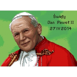Haft krzyżykowy - do wyboru: kanwa z nadrukiem, nici Ariadna/DMC, wzór graficzny - Święty Jan Paweł II (No 7248) VI