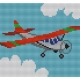 Haft krzyżykowy - do wyboru: kanwa z nadrukiem, nici Ariadna/DMC, wzór graficzny - Samolot (No 5506)