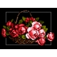 Haft krzyżykowy - do wyboru: kanwa z nadrukiem, nici Ariadna/DMC, wzór graficzny - Kosz z kwiatami - róże (No 5330)