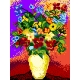 Haft krzyżykowy - do wyboru: kanwa z nadrukiem, nici Ariadna/DMC, wzór graficzny - Kwiaty w wazonie (No 5021)