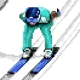 Haft krzyżykowy - do wyboru: kanwa z nadrukiem, nici Ariadna/DMC, wzór graficzny - Skoki narciarskie - skoczek (No 5857)