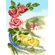 Haft krzyżykowy - do wyboru: kanwa z nadrukiem, nici Ariadna/DMC, wzór graficzny - Wielkanocne pisklęta  z różami (No 5866)
