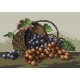 Haft krzyżykowy - do wyboru: kanwa z nadrukiem, nici Ariadna/DMC, wzór graficzny - Kosz winogron (No 5313)