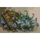Haft krzyżykowy - do wyboru: kanwa z nadrukiem, nici Ariadna/DMC, wzór graficzny - Kwiaty w koszyku (No 7075)