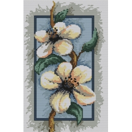 Haft krzyżykowy - do wyboru: kanwa z nadrukiem, nici Ariadna/DMC, wzór graficzny - Kwiat jabłoni B. Sikor (No 94541)