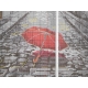 Haft krzyżykowy - Paryż w deszczu wzór na papierze do haftu