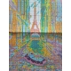 Haft krzyżykowy - Paryż w deszczu - kanwa z nadrukiem