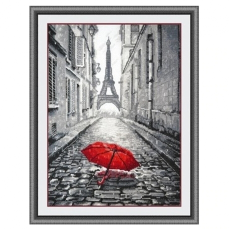 romantyczny obrazek do haftu dla zakochanych - paryż - wieża Eiffla