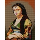 Haft krzyżykowy - do wyboru: kanwa z nadrukiem, nici Ariadna/DMC, wzór graficzny - Kobieta z perłą wg J.B.C. Corot (No 368)