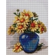 Haft krzyżykowy - do wyboru: kanwa z nadrukiem, nici Ariadna/DMC, wzór graficzny - Kwiaty w niebieskim wazonie (No 5438)